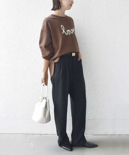 SHIPS / シップス スウェット | 【WEB限定】〈手洗い可能〉ファンシー コード 刺繍 ダンボール カットソー | 詳細10