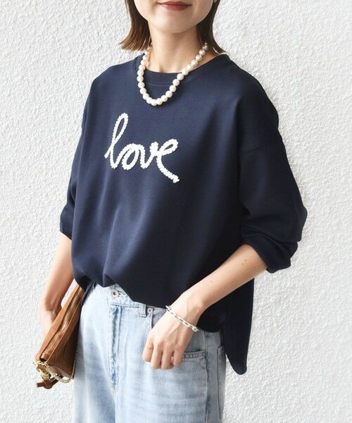 SHIPS for women/シップスウィメン 《予約》【WEB限定】〈手洗い可能〉ファンシー コード 刺繍 ダンボール カットソー ネイビー ONE SIZE SHIPS for women/シップスウィメン 《予約》【WEB限定】〈手洗い可能〉ファンシー コード 刺繍 ダンボール カットソー ネイビー ONE SIZE
