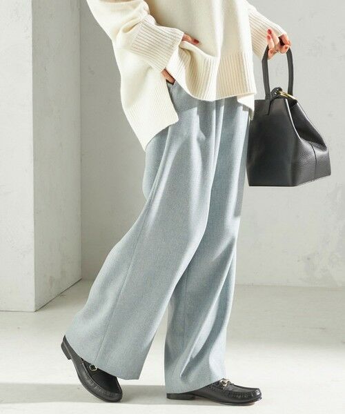 SHIPS / シップス スラックス・ドレスパンツ | 〈手洗い可能〉スラブ ツイル イージー スラックス パンツ(ライトブルー)