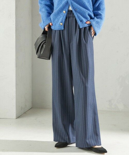 SHIPS / シップス スラックス・ドレスパンツ | 〈手洗い可能〉スラブ ツイル イージー スラックス パンツ(ネイビー)