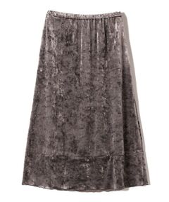 SHIPS / シップス ロング・マキシ丈スカート | SHIPS Primary Navy Label:〈手洗い可能〉クラッシュ ベロア スカート