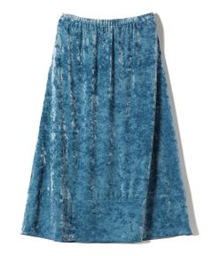 SHIPS / シップス ロング・マキシ丈スカート | SHIPS Primary Navy Label:〈手洗い可能〉クラッシュ ベロア スカート