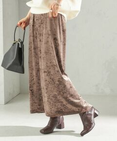 SHIPS / シップス ロング・マキシ丈スカート | 〈手洗い可能〉スノー クラッシュ ポリエステル ベロア ウエスト ゴム スカート