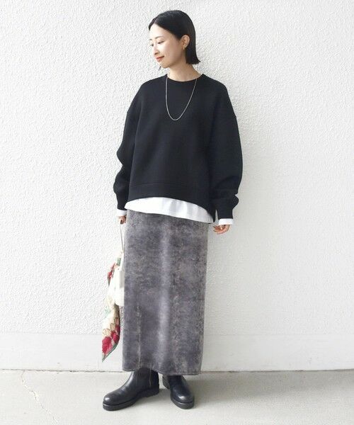 SHIPS / シップス ロング・マキシ丈スカート | 〈手洗い可能〉スノー クラッシュ ポリエステル ベロア ウエスト ゴム スカート | 詳細25