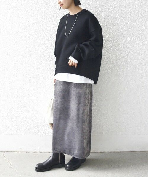 SHIPS / シップス ロング・マキシ丈スカート | 〈手洗い可能〉スノー クラッシュ ポリエステル ベロア ウエスト ゴム スカート | 詳細26