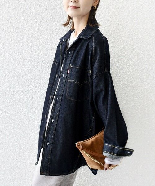 SHIPS for women/シップスウィメン Levi's:〈手洗い可能〉TWIST SHACKET ネイビー ONE SIZE SHIPS for women/シップスウィメン Levi's:〈手洗い可能〉TWIST SHACKET ネイビー ONE SIZE