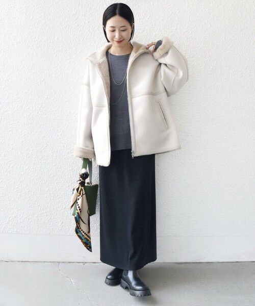 SHIPS / シップス その他アウター | フェイク ムートン ジップ コート | 詳細1