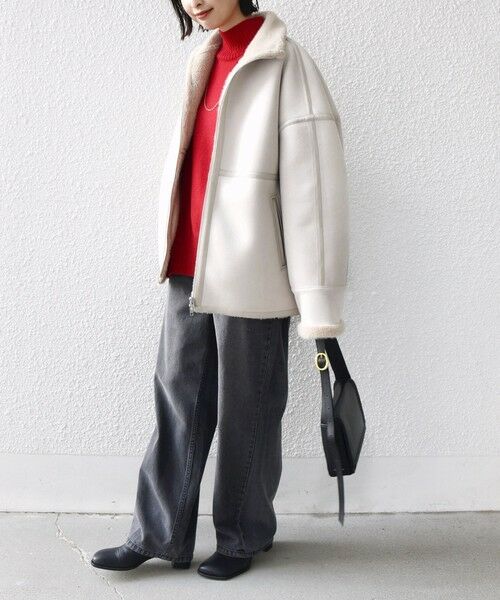 SHIPS / シップス その他アウター | フェイク ムートン ジップ コート | 詳細12