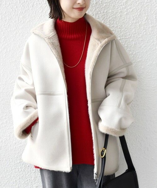 SHIPS / シップス その他アウター | フェイク ムートン ジップ コート | 詳細14