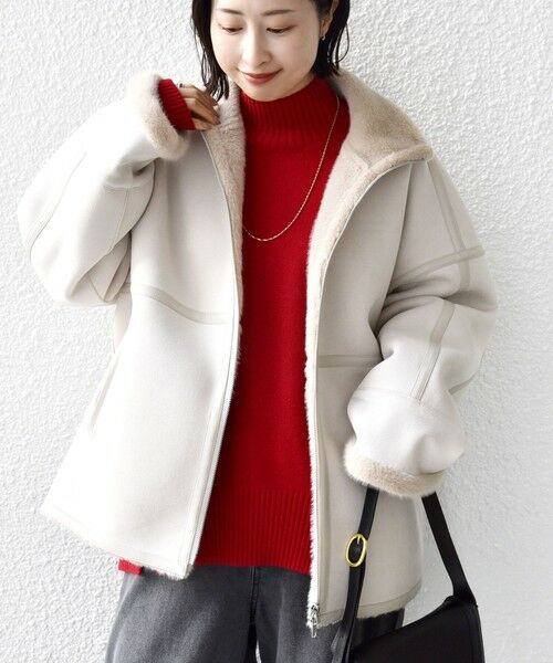 SHIPS / シップス その他アウター | フェイク ムートン ジップ コート | 詳細15