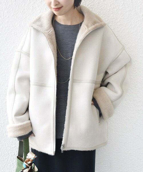 SHIPS / シップス その他アウター | フェイク ムートン ジップ コート | 詳細5