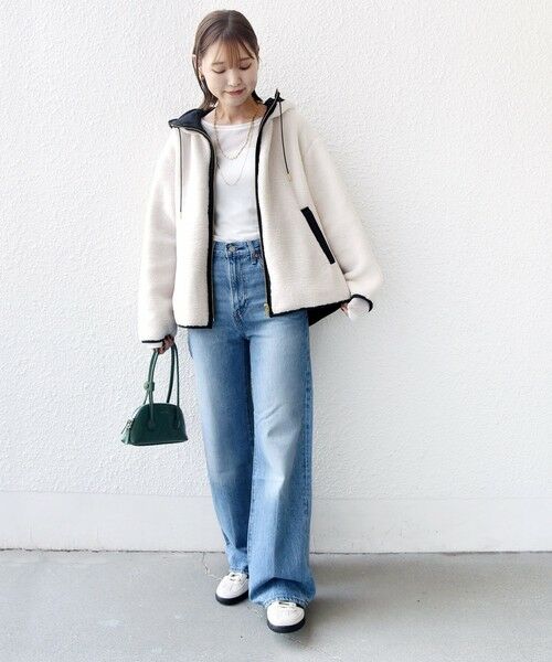 SHIPS / シップス ブルゾン | 【WEB限定】ボア 配色 フード ブルゾン | 詳細1