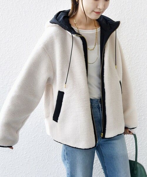 SHIPS / シップス ブルゾン | 【WEB限定】ボア 配色 フード ブルゾン | 詳細11