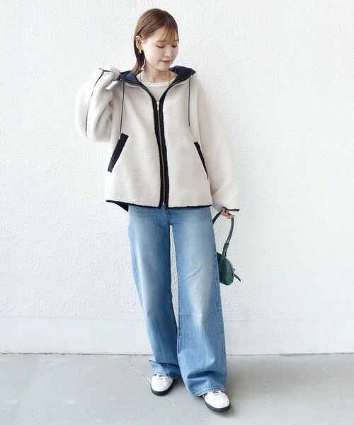 SHIPS / シップス ブルゾン | 【WEB限定】ボア 配色 フード ブルゾン | 詳細12