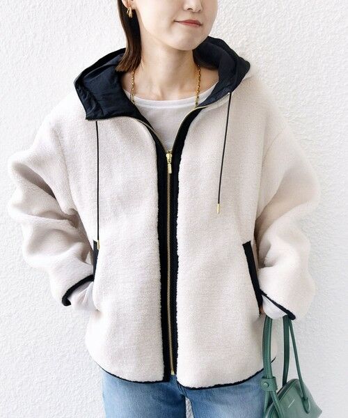 SHIPS / シップス ブルゾン | 【WEB限定】ボア 配色 フード ブルゾン | 詳細13