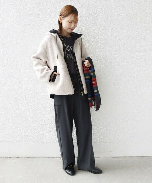 SHIPS / シップス ブルゾン | 【WEB限定】ボア 配色 フード ブルゾン | 詳細14