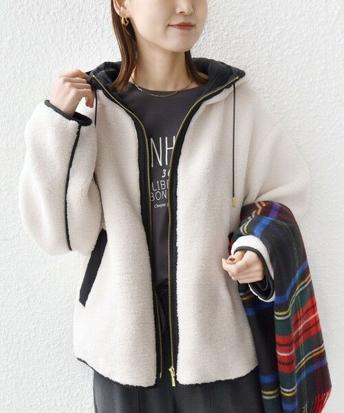 SHIPS / シップス ブルゾン | 【WEB限定】ボア 配色 フード ブルゾン | 詳細15