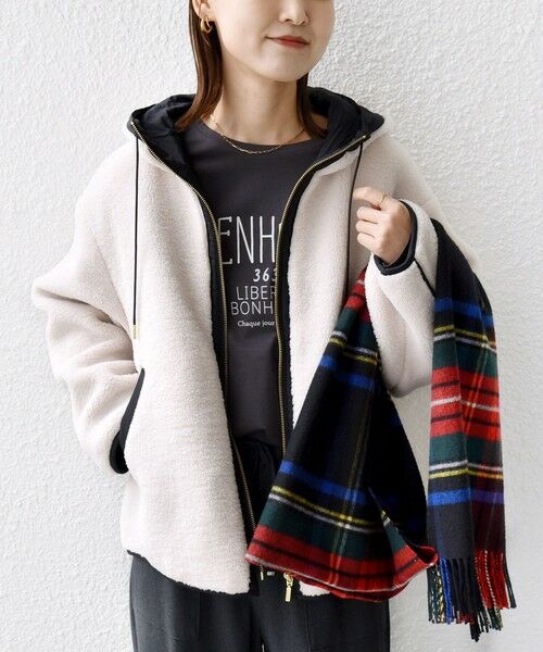 SHIPS / シップス ブルゾン | 【WEB限定】ボア 配色 フード ブルゾン | 詳細16