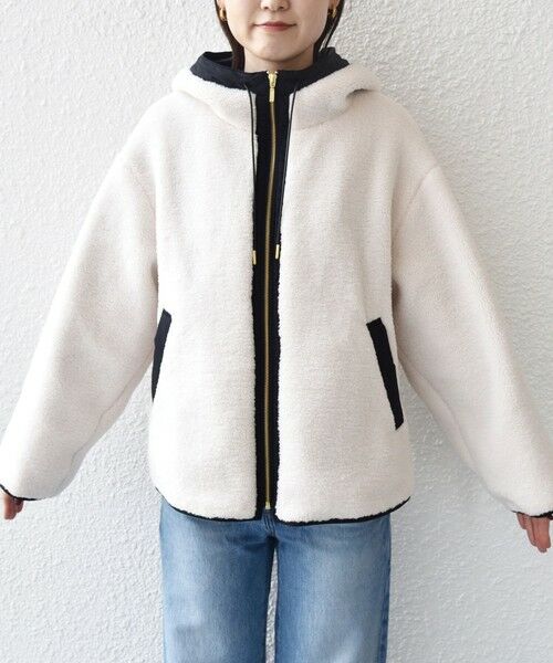 SHIPS / シップス ブルゾン | 【WEB限定】ボア 配色 フード ブルゾン | 詳細25