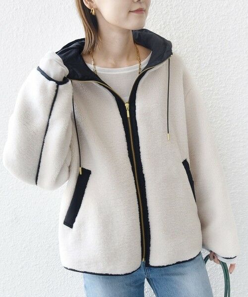 SHIPS / シップス ブルゾン | 【WEB限定】ボア 配色 フード ブルゾン | 詳細5