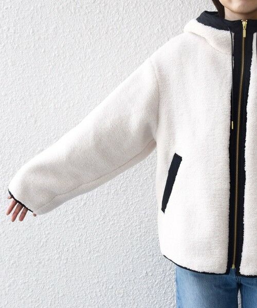 SHIPS / シップス ブルゾン | 【WEB限定】ボア 配色 フード ブルゾン | 詳細28