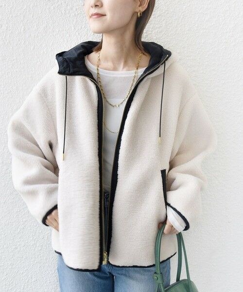 SHIPS / シップス ブルゾン | 【WEB限定】ボア 配色 フード ブルゾン | 詳細6