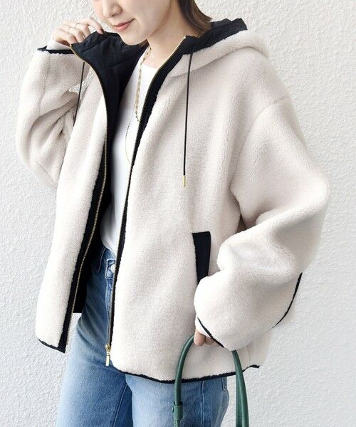 SHIPS / シップス ブルゾン | 【WEB限定】ボア 配色 フード ブルゾン | 詳細7