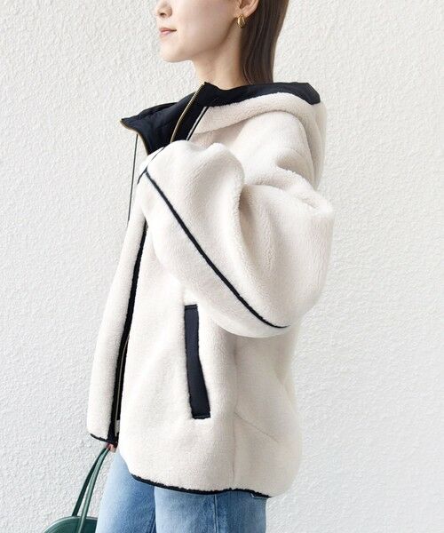 SHIPS / シップス ブルゾン | 【WEB限定】ボア 配色 フード ブルゾン | 詳細8