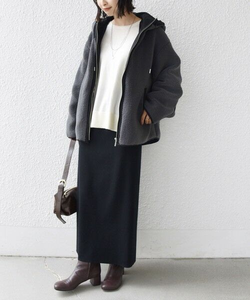 SHIPS / シップス ブルゾン | 【WEB限定】ボア 配色 フード ブルゾン | 詳細30