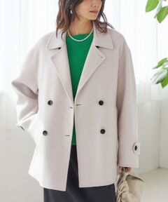 カシミヤブレンドウールミドルピーコート （ピーコート