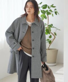 SHIPS / シップス ステンカラーコート | 千鳥 / ソリッド ウール メルトン ステンカラー コート