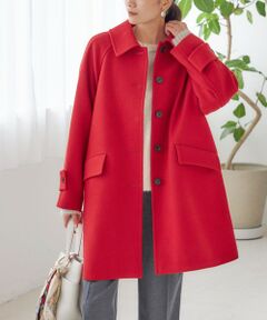 SHIPS / シップス ステンカラーコート | 千鳥 / ソリッド ウール メルトン ステンカラー コート