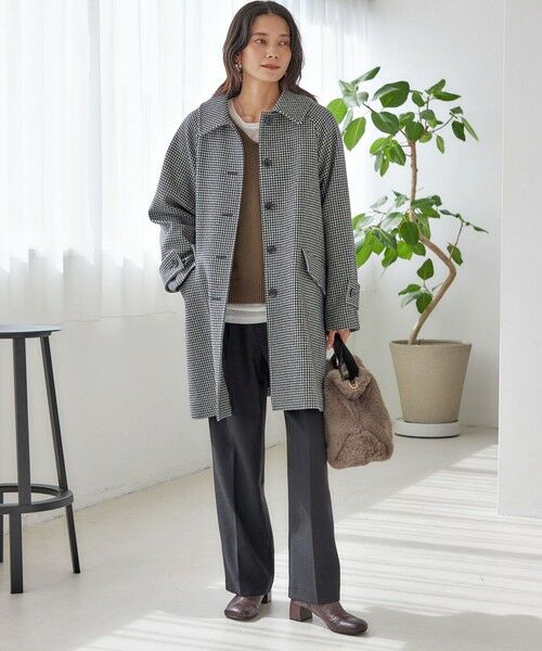 SHIPS / シップス ステンカラーコート | 千鳥 / ソリッド ウール メルトン ステンカラー コート | 詳細1