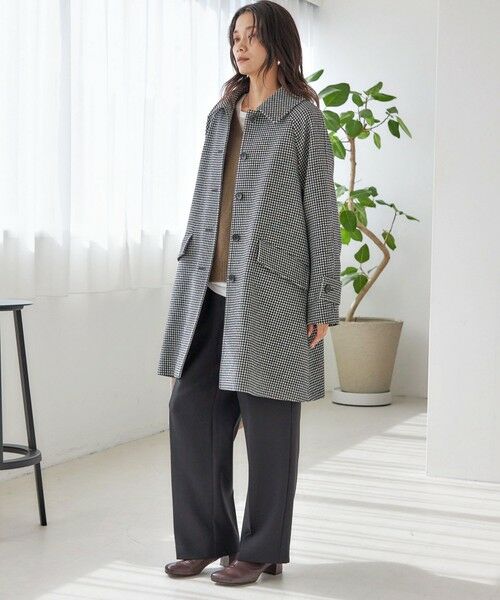 SHIPS / シップス ステンカラーコート | 千鳥 / ソリッド ウール メルトン ステンカラー コート | 詳細2