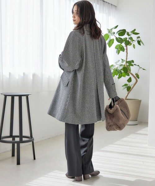 SHIPS / シップス ステンカラーコート | 千鳥 / ソリッド ウール メルトン ステンカラー コート | 詳細3
