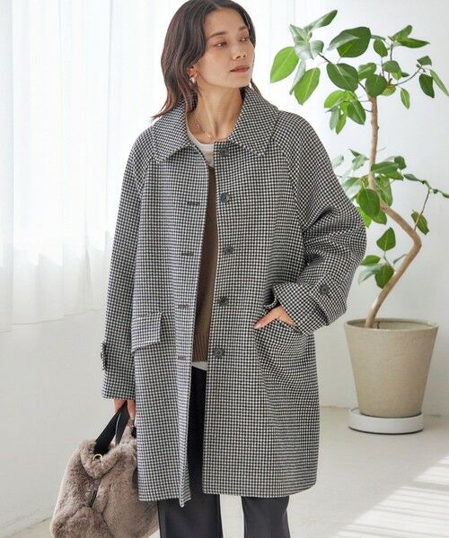 SHIPS / シップス ステンカラーコート | 千鳥 / ソリッド ウール メルトン ステンカラー コート | 詳細7