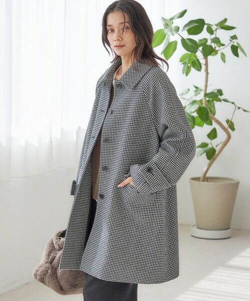 SHIPS / シップス ステンカラーコート | 千鳥 / ソリッド ウール メルトン ステンカラー コート | 詳細8