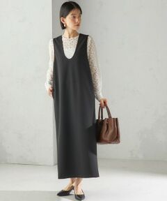 SHIPS / シップス ロング・マキシ丈ワンピース | 〈吸水速乾 / 手洗い可能〉アジャスト ボタン ジャンパー スカート