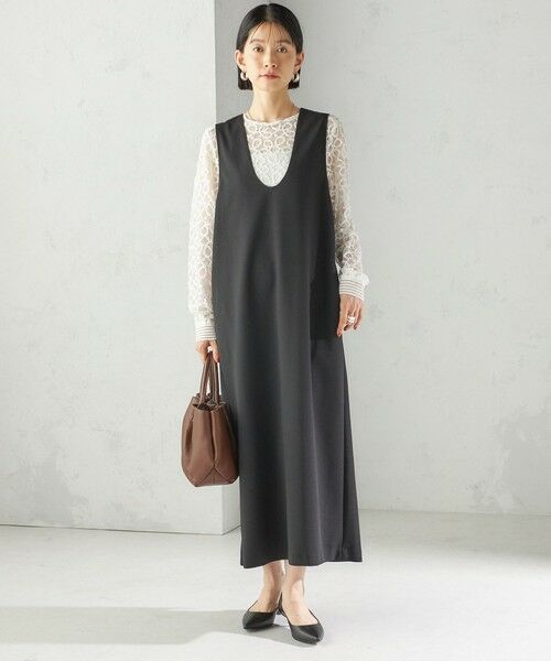 SHIPS / シップス ロング・マキシ丈ワンピース | 〈吸水速乾 / 手洗い可能〉アジャスト ボタン ジャンパー スカート | 詳細1