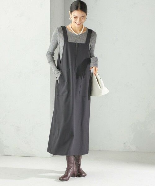 SHIPS / シップス ロング・マキシ丈ワンピース | 〈手洗い可能〉フロント ジップ ジャンパー スカート | 詳細1