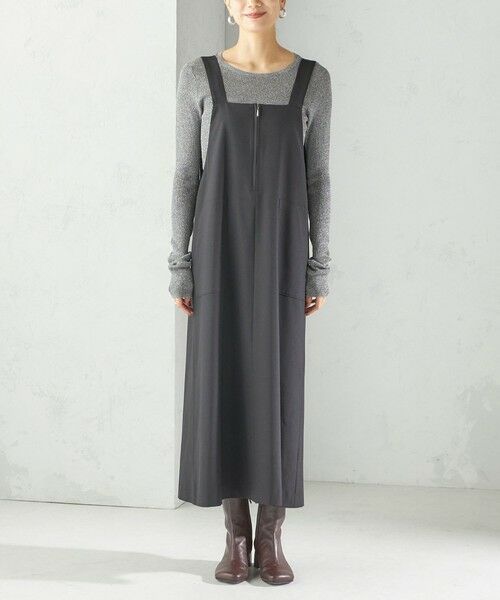 SHIPS / シップス ロング・マキシ丈ワンピース | 〈手洗い可能〉フロント ジップ ジャンパー スカート | 詳細8