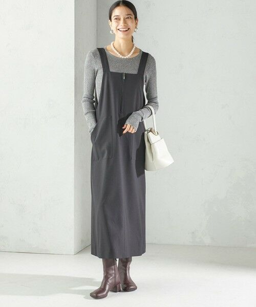 SHIPS / シップス ロング・マキシ丈ワンピース | 〈手洗い可能〉フロント ジップ ジャンパー スカート | 詳細4