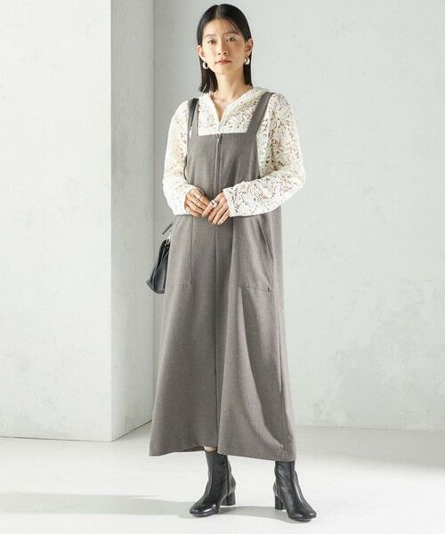 SHIPS / シップス ロング・マキシ丈ワンピース | 〈手洗い可能〉フロント ジップ ジャンパー スカート | 詳細14