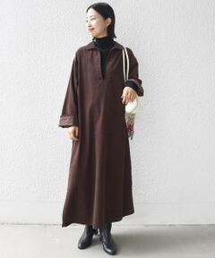 SHIPS / シップス ロング・マキシ丈ワンピース | 【WEB限定】〈洗濯機可能〉スキッパー コーデュロイ ワンピース