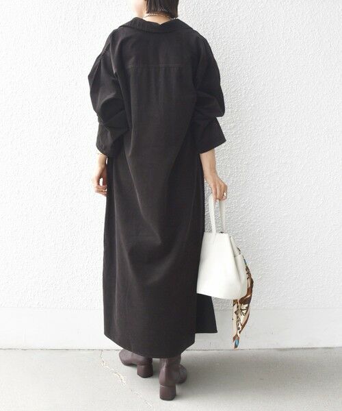 SHIPS / シップス ロング・マキシ丈ワンピース | 【WEB限定】〈洗濯機可能〉スキッパー コーデュロイ ワンピース | 詳細4