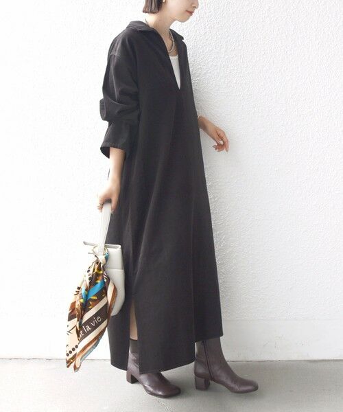 SHIPS / シップス ロング・マキシ丈ワンピース | 【WEB限定】〈洗濯機可能〉スキッパー コーデュロイ ワンピース | 詳細5