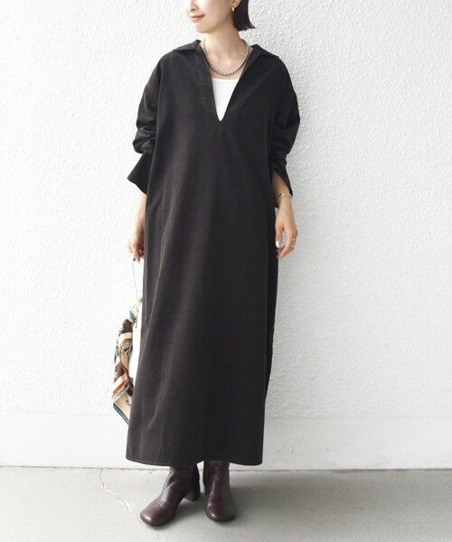 SHIPS / シップス ロング・マキシ丈ワンピース | 【WEB限定】〈洗濯機可能〉スキッパー コーデュロイ ワンピース | 詳細6