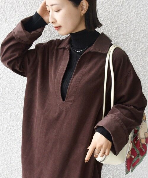 SHIPS / シップス ロング・マキシ丈ワンピース | 【WEB限定】〈洗濯機可能〉スキッパー コーデュロイ ワンピース | 詳細17