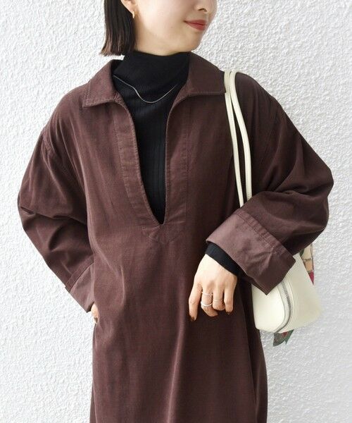 SHIPS / シップス ロング・マキシ丈ワンピース | 【WEB限定】〈洗濯機可能〉スキッパー コーデュロイ ワンピース | 詳細18