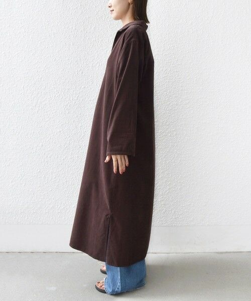 SHIPS / シップス ロング・マキシ丈ワンピース | 【WEB限定】〈洗濯機可能〉スキッパー コーデュロイ ワンピース | 詳細28